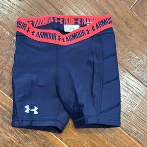 Under Armour Boys Small Compression Sliding Shorts, EUC